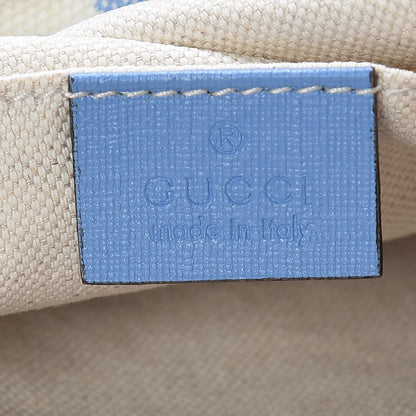 Gucci Canvas Kids Felines Vichy Print Tote Clear Sky Blue 8 of 9