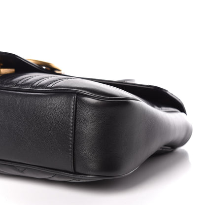 Gucci Calfskin Matelasse Medium GG Marmont Shoulder Bag Black 6 of 13