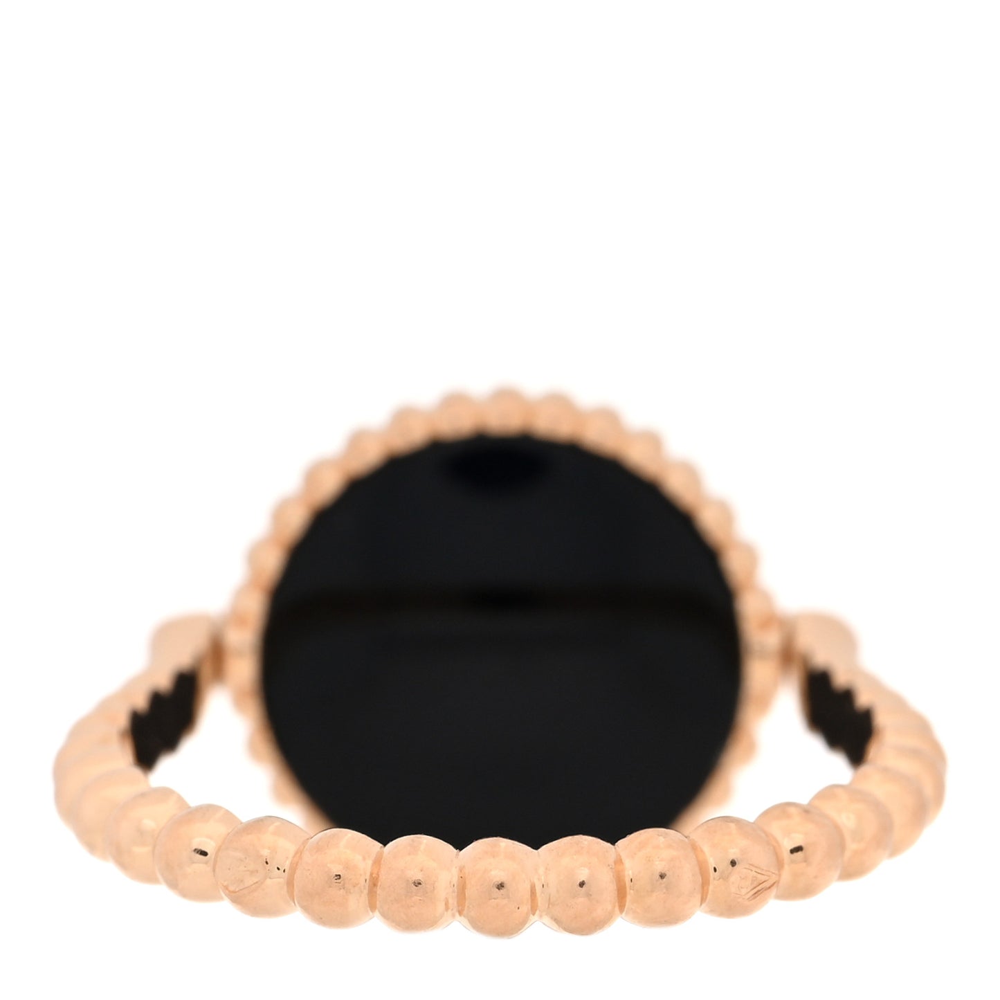 18K Rose Gold Diamond Black Onyx Rose Des Vents Ring 53 6.5