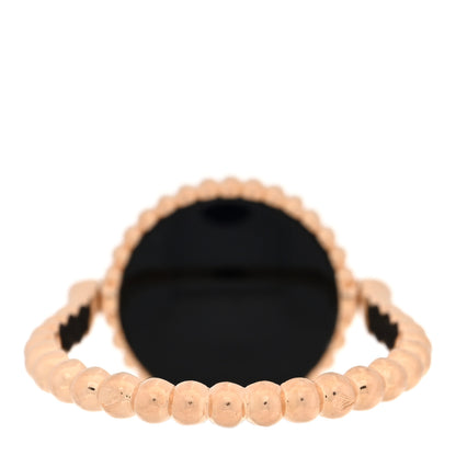 Christian Dior 18K Rose Gold Diamond Black Onyx Rose Des Vents Ring 53 6.5 4 of 5