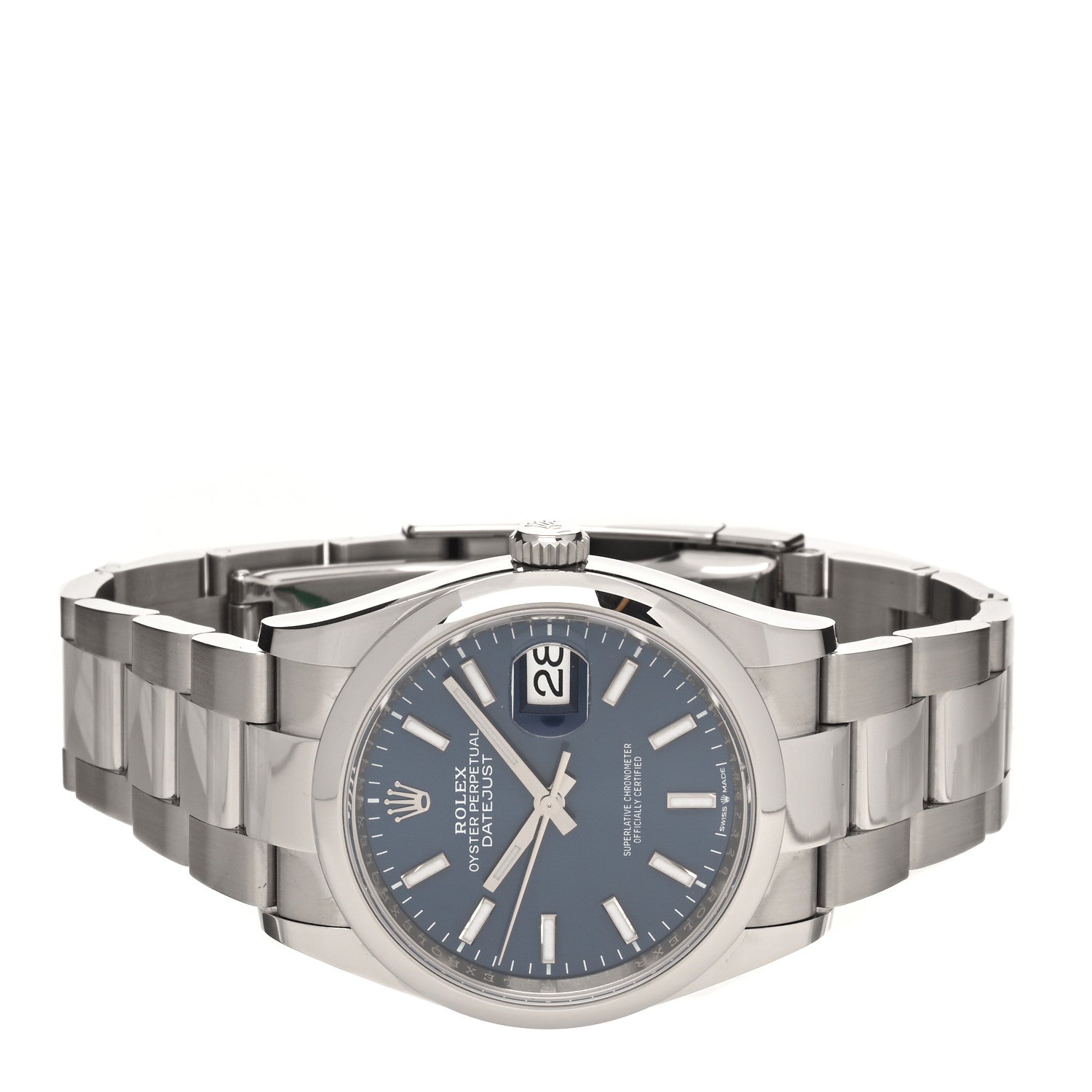 Rolex Stainless Steel 36mm Oyster Perpetual Datejust Watch Bright Blue 126200 2 of 5