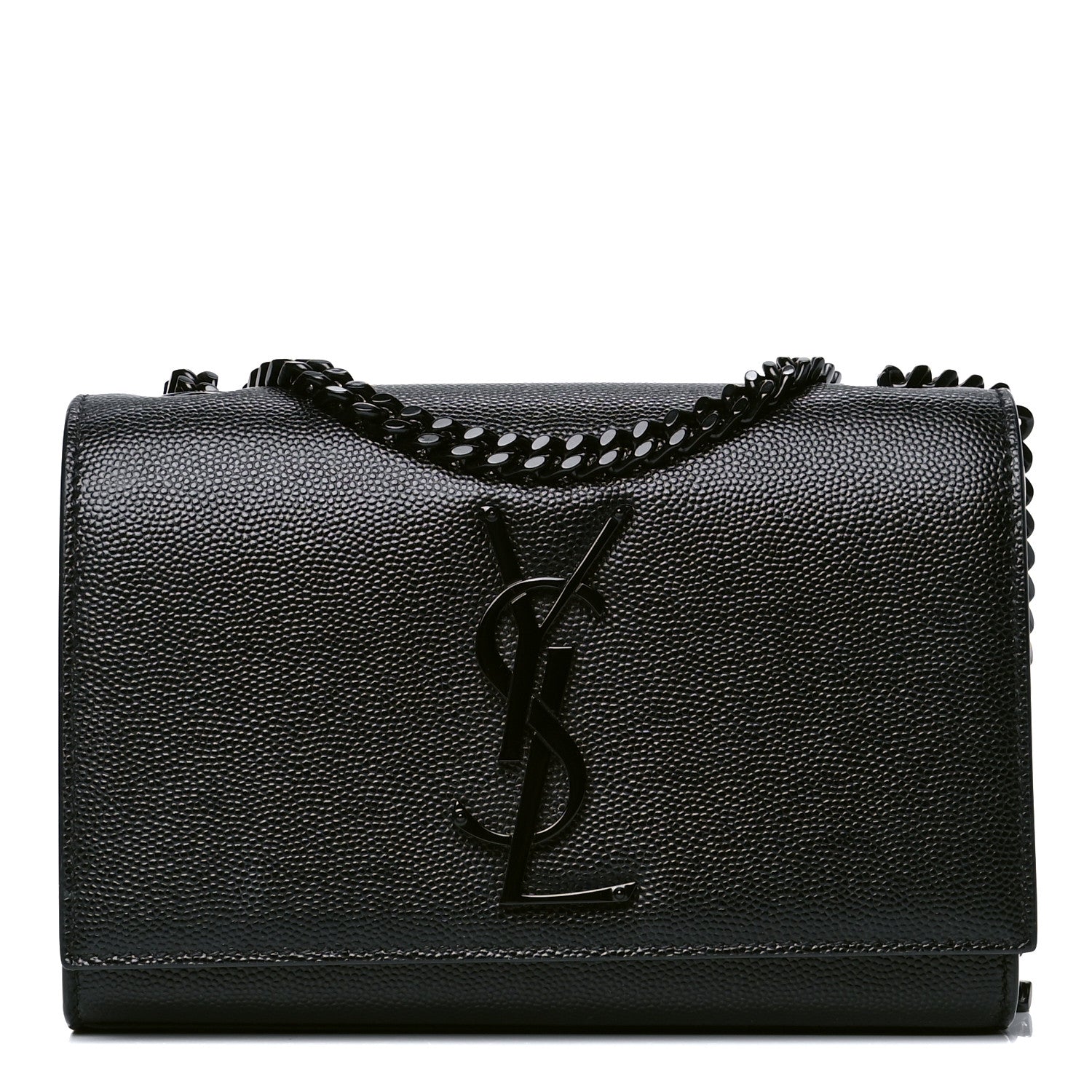 Saint Laurent Grain De Poudre Small Monogram Kate Satchel Black 1 of 4