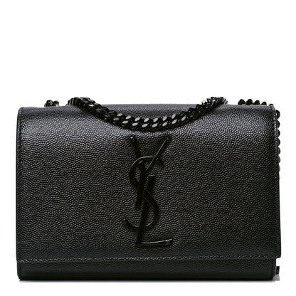 Saint Laurent Grain De Poudre Small Monogram Kate Satchel Black 1 of 4