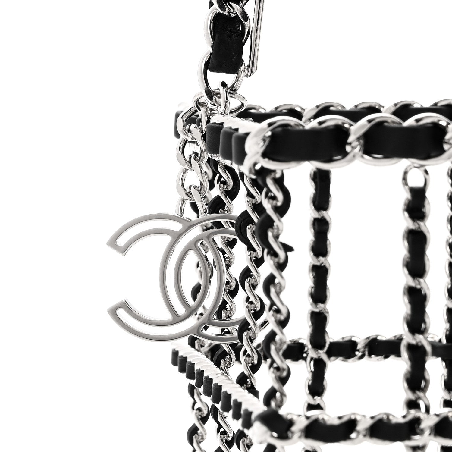 Chanel Brass Calfskin Grocery By Chanel Minaudiere Shopping Basket Silver 6 of 9