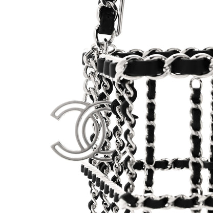 Chanel Brass Calfskin Grocery By Chanel Minaudiere Shopping Basket Silver 6 of 9