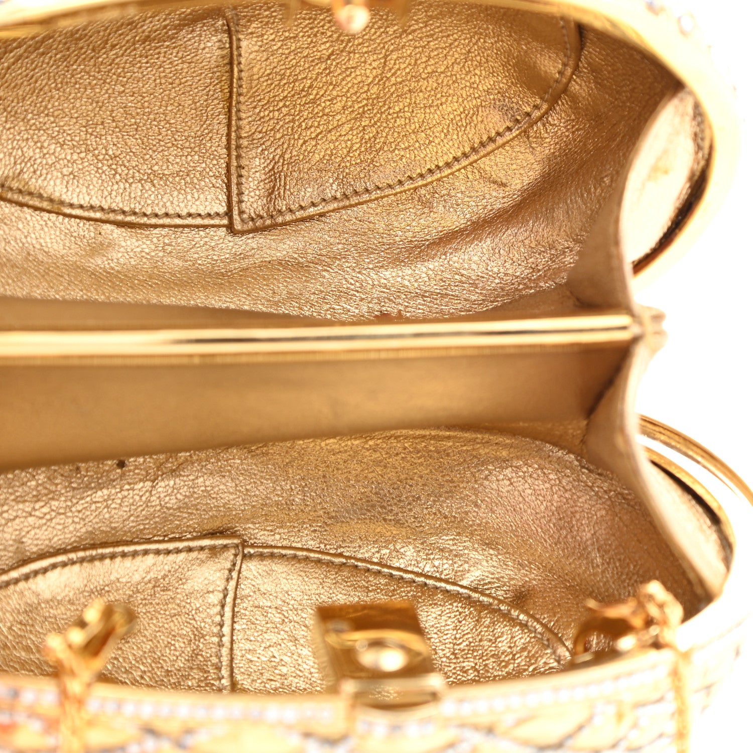 Judith Leiber Crystal Egg Minaudiere Clutch Gold 5 of 11