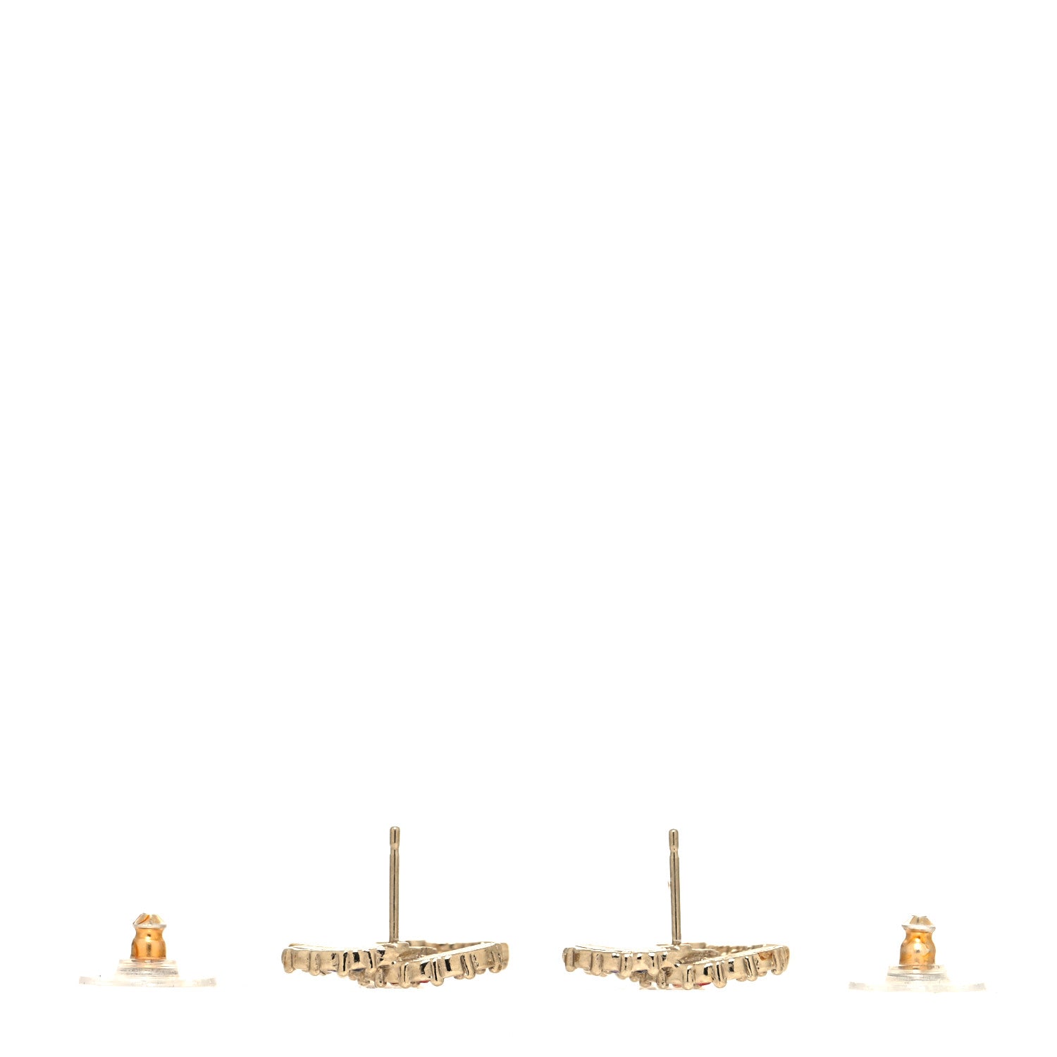 Chanel Crystal Over The Rainbow CC Earrings Gold Multicolor 3 of 4