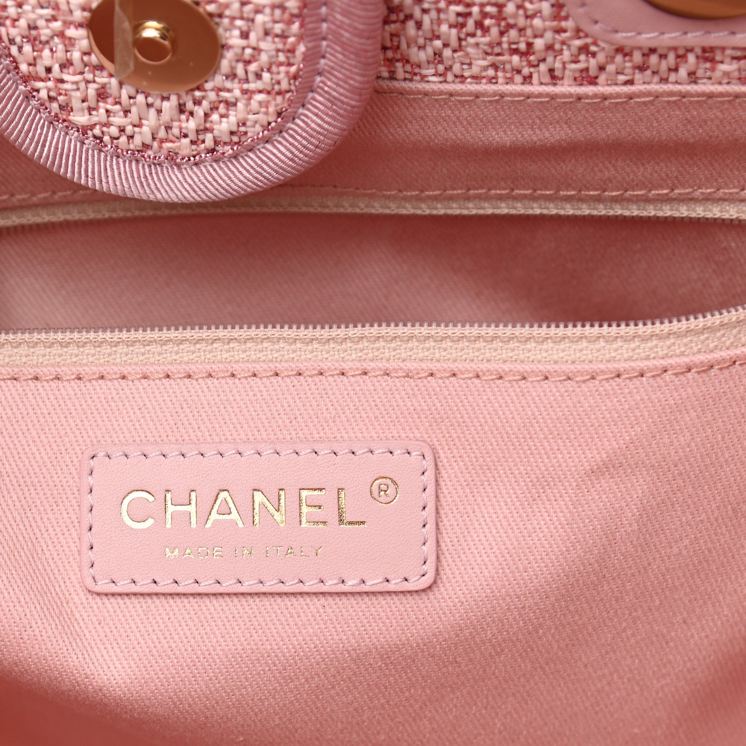 Chanel Lurex Boucle Small Deauville Tote Pink 6 of 10