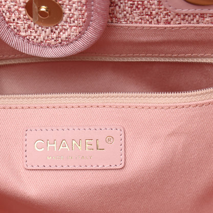 Chanel Lurex Boucle Small Deauville Tote Pink 6 of 10