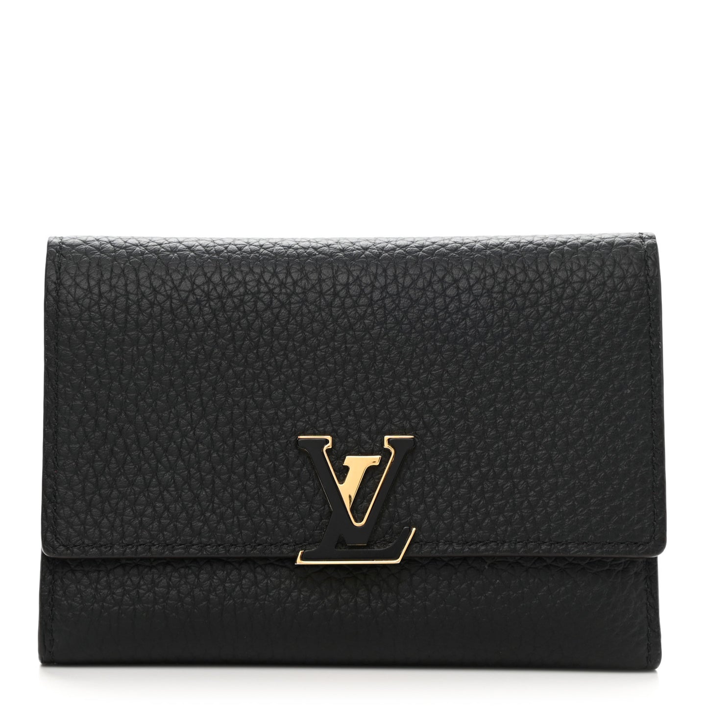 Taurillon Capucines Compact Wallet Black
