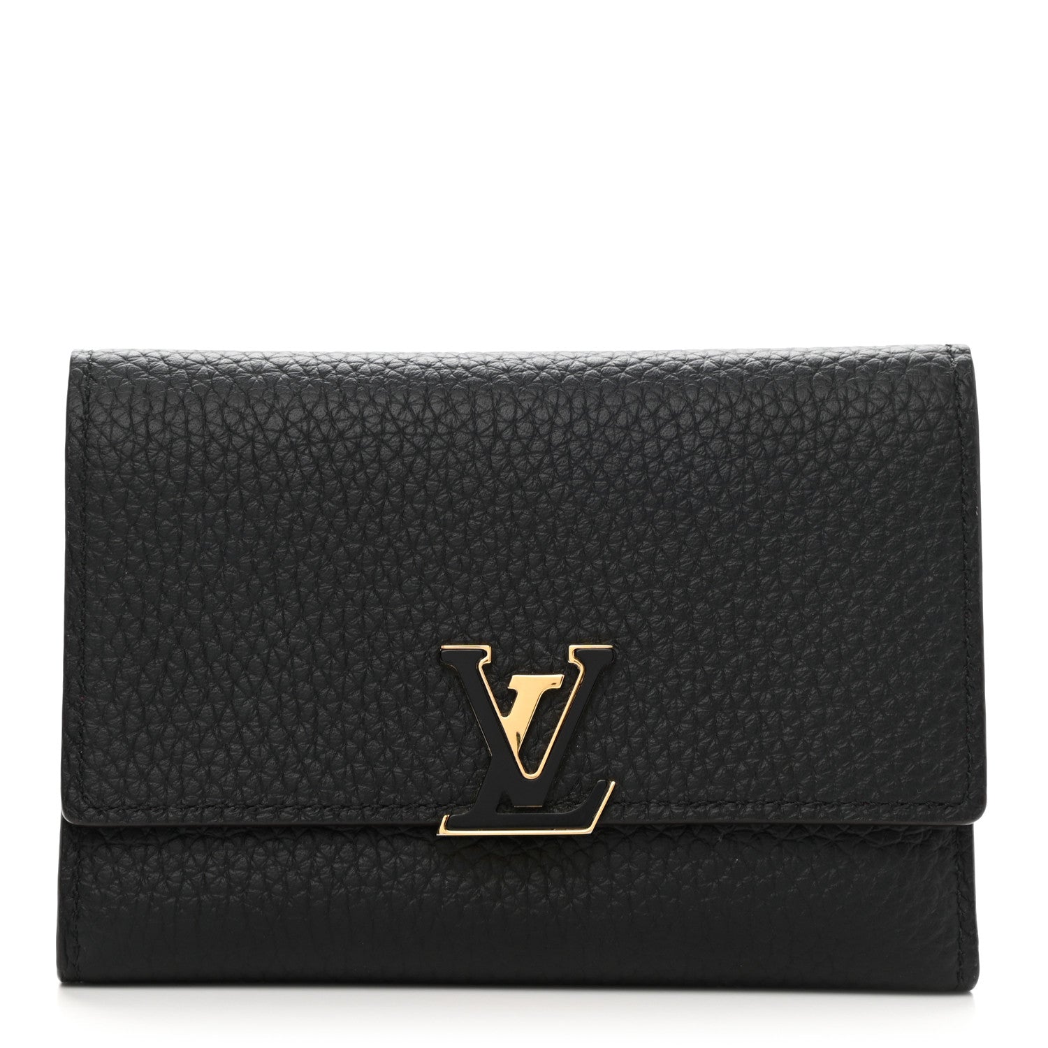 Louis Vuitton Taurillon Capucines Compact Wallet Black 1 of 8