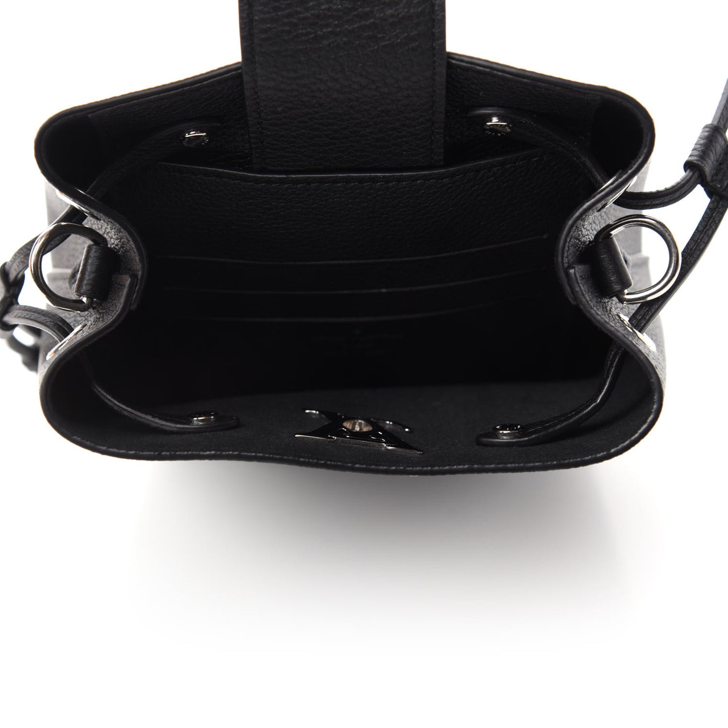 Calfskin Nano Lockme Bucket Black