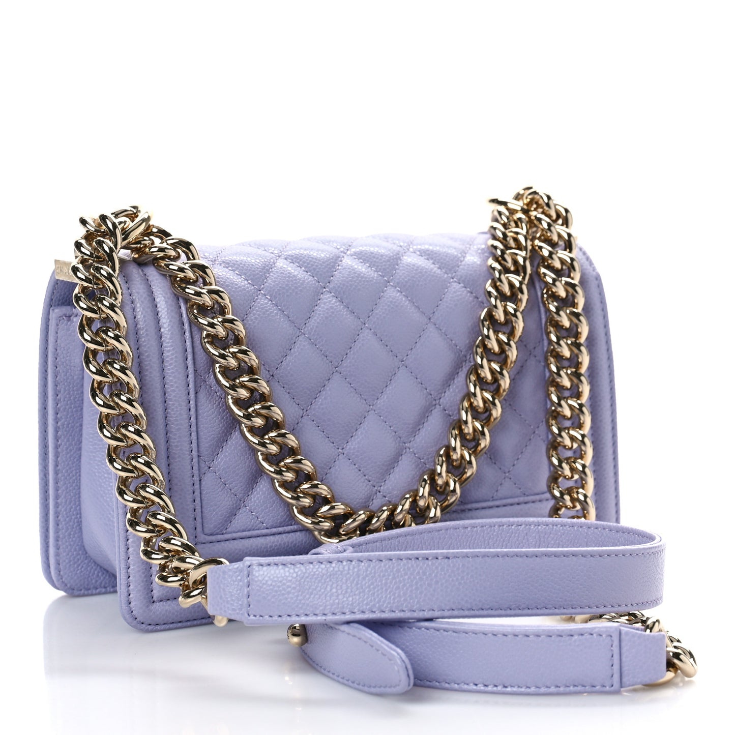 Caviar Quilted Small Boy Flap Light Purple
