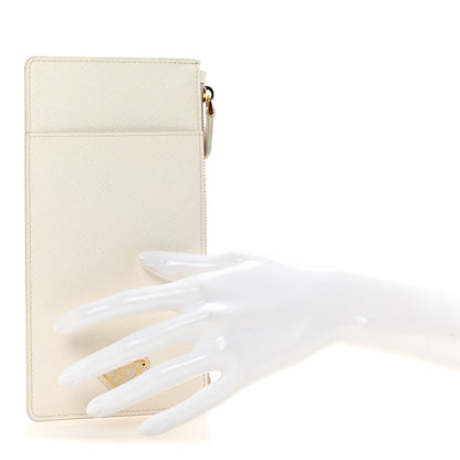 Prada Saffiano Triangle Phone Case Pouch White 2 of 7