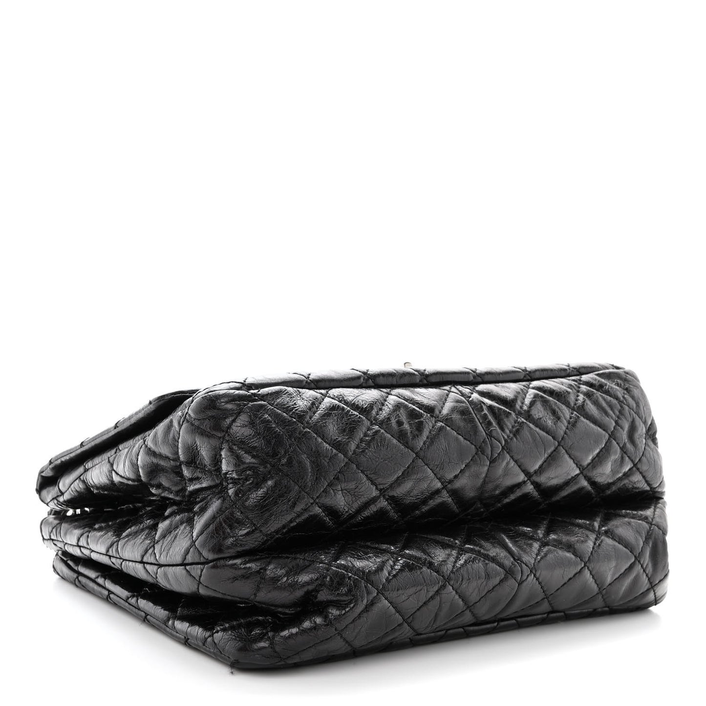 Metallic Aged Calfskin Quilted Reissue 2.55 Accordion Flap Black