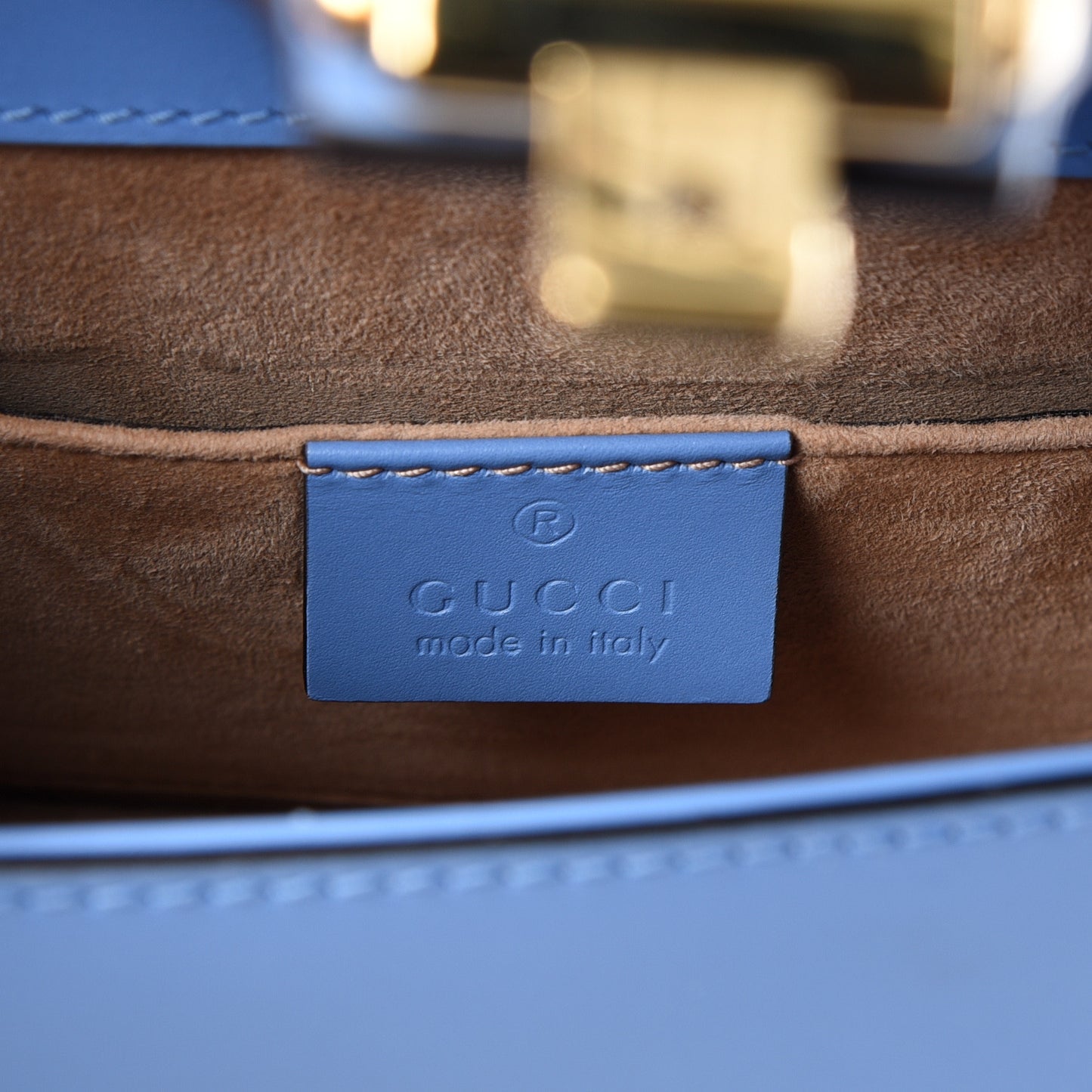 Calfskin Mini Sylvie Chain Shoulder Bag Clear Sky Blue
