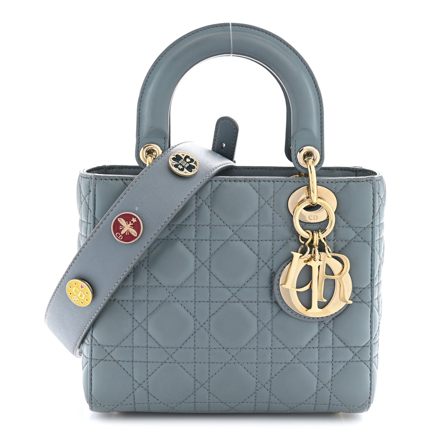 Lambskin Cannage Small Lucky Badges My Lady Dior Cloud Blue