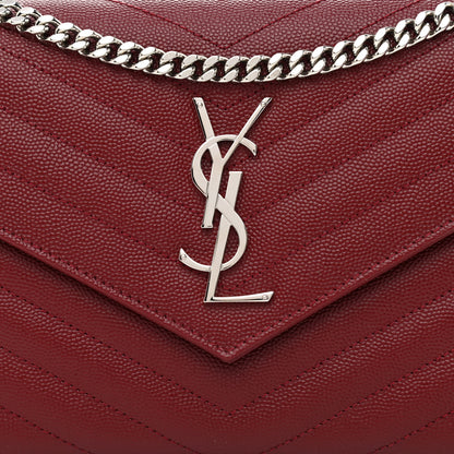 Saint Laurent Grain De Poudre Matelasse Chevron Monogram Chain Wallet Palissandre 7 of 11