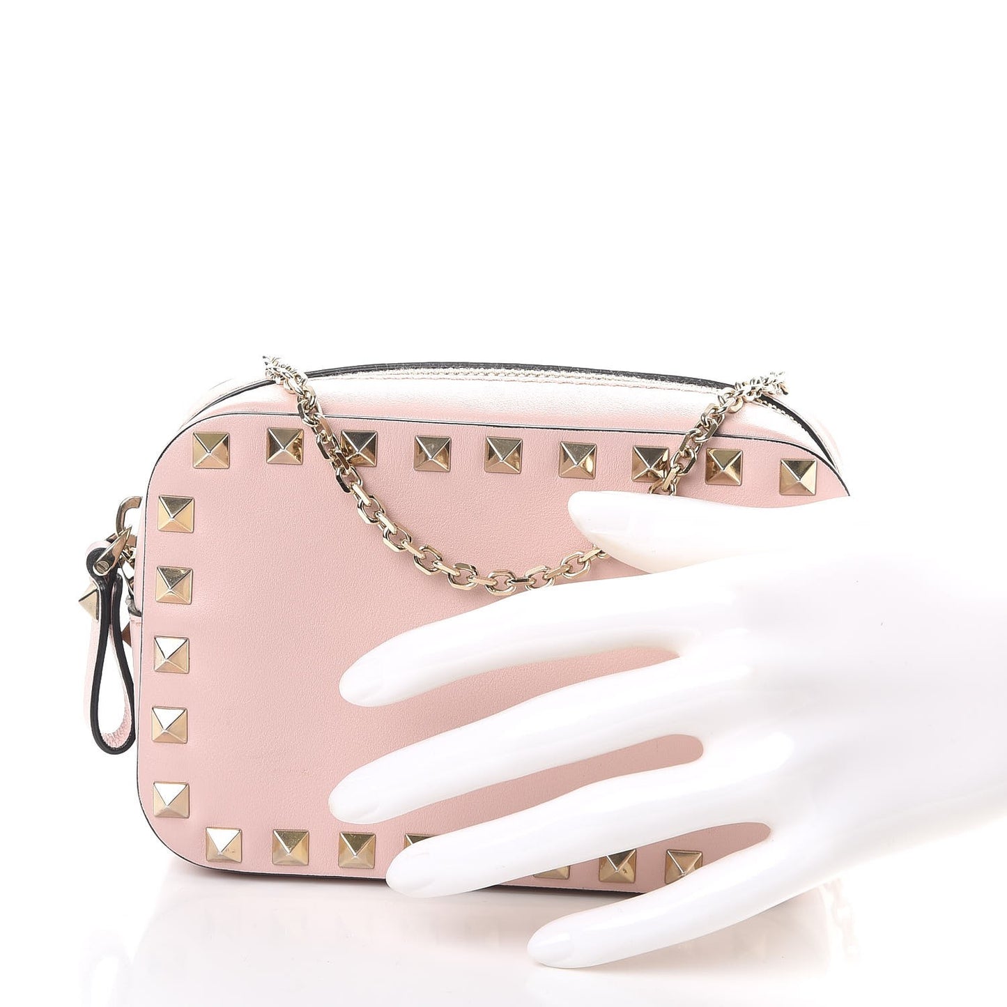Calfskin Small Rockstud Chain Camera Crossbody Bag Loto