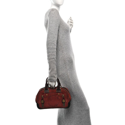 Louis Vuitton Suede Stamped Alligator Embossed Havane Bowler PM Brun 2 of 9
