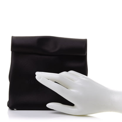Alexander Wang Satin Lunch Bag Clutch Black 2 of 10