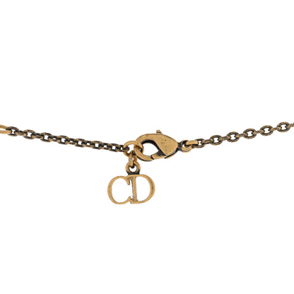 Christian Dior Resin Crystal Pearl Star Bee Necklace Aged Gold Black 5 of 6