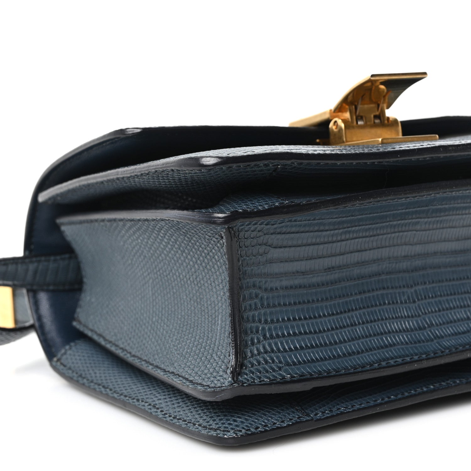 Celine Lizard Small Classic Box Flap Bag Blue 9 of 10