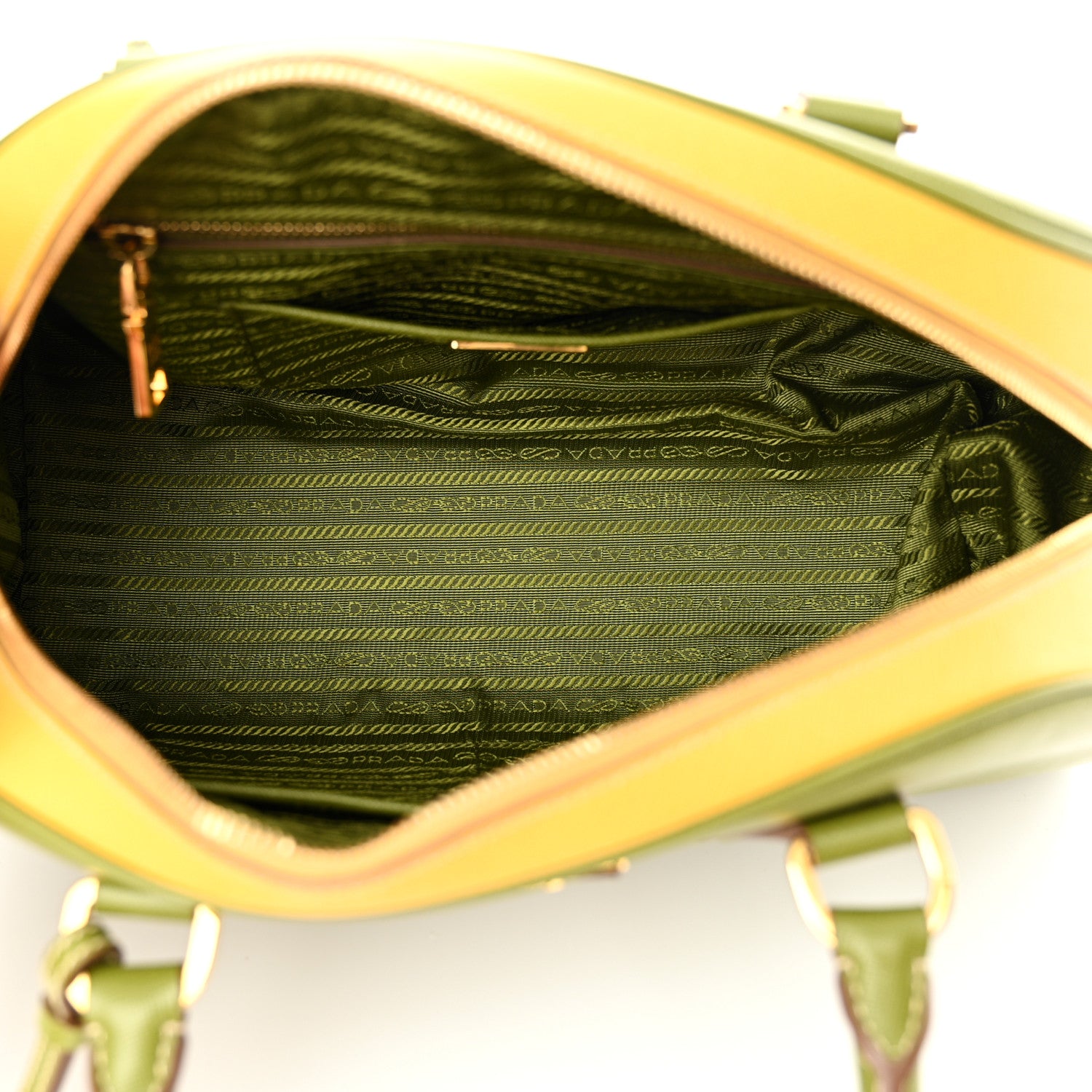 Prada Saffiano Lux Bowling Bag Edera Mimosa 5 of 12