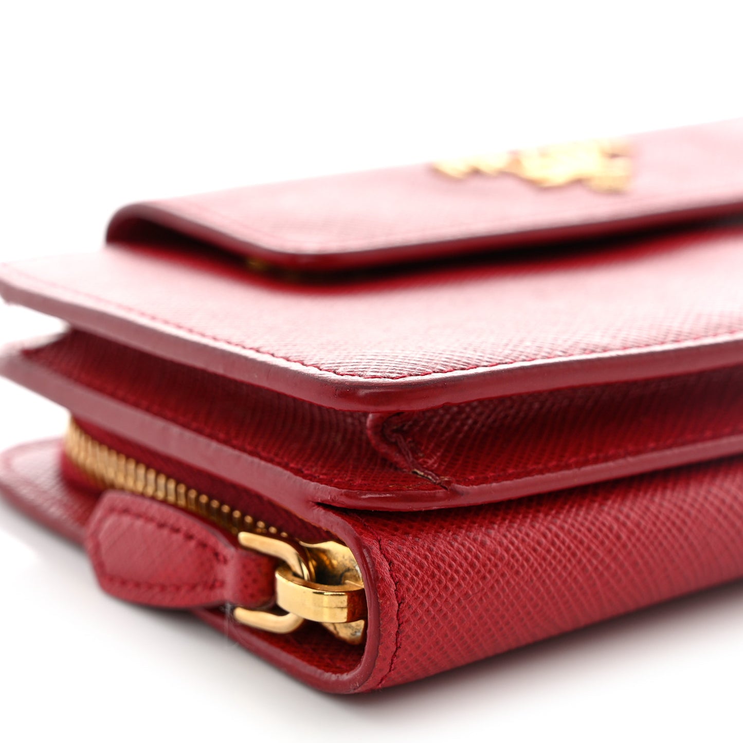 Saffiano Metal Oro Phone Case Rosso