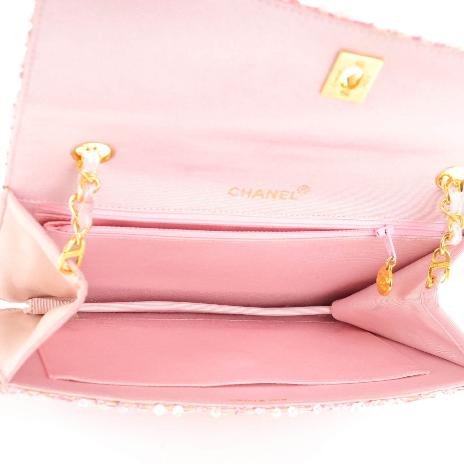 Chanel Sequin Medium Single Flap Pink 6 of 9