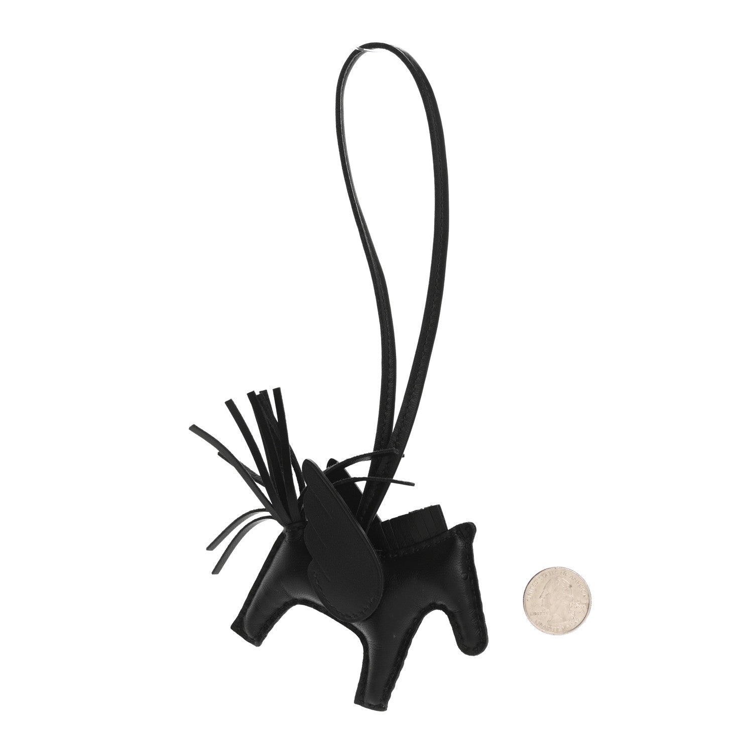Hermes Milo Lambskin Grigri Rodeo Pegase Horse Bag Charm PM So Black 2 of 8