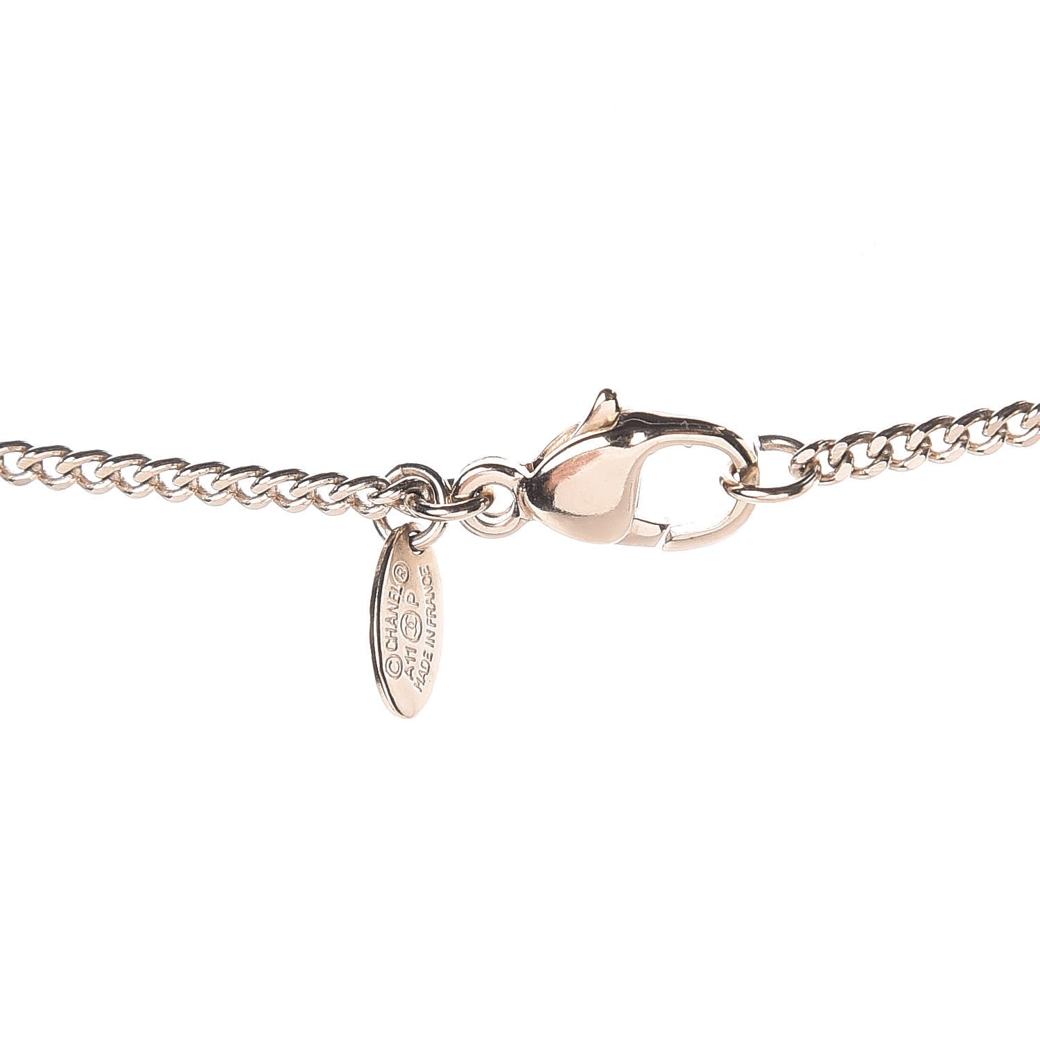 Chanel Pearl CC Pendant Necklace Light Gold 4 of 5