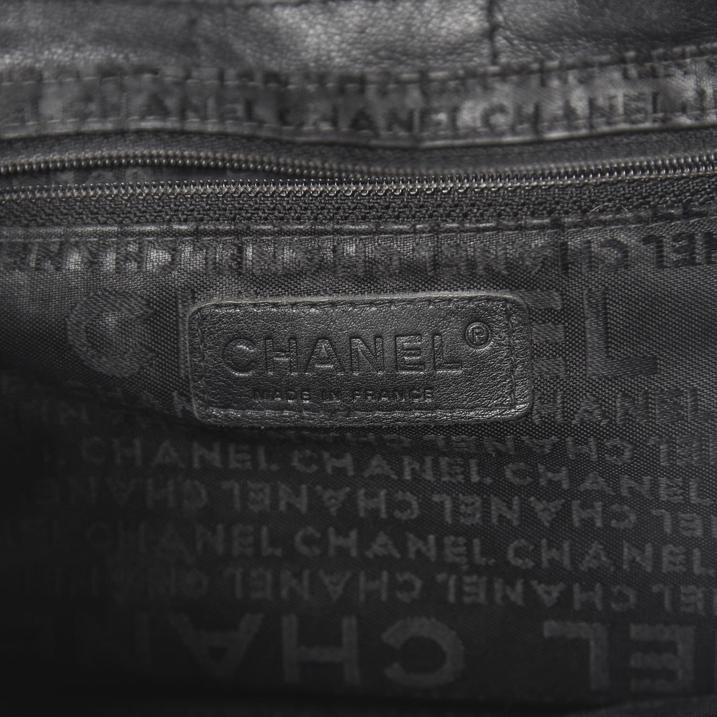 Lambskin Square Stitched Tote Black
