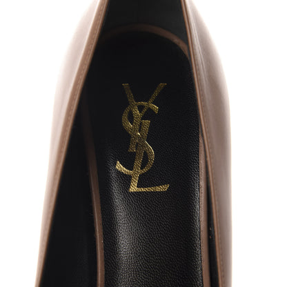 Saint Laurent Calfskin Vitello Vernice Tribtoo 105 Pumps 38 Nude Black 7 of 11