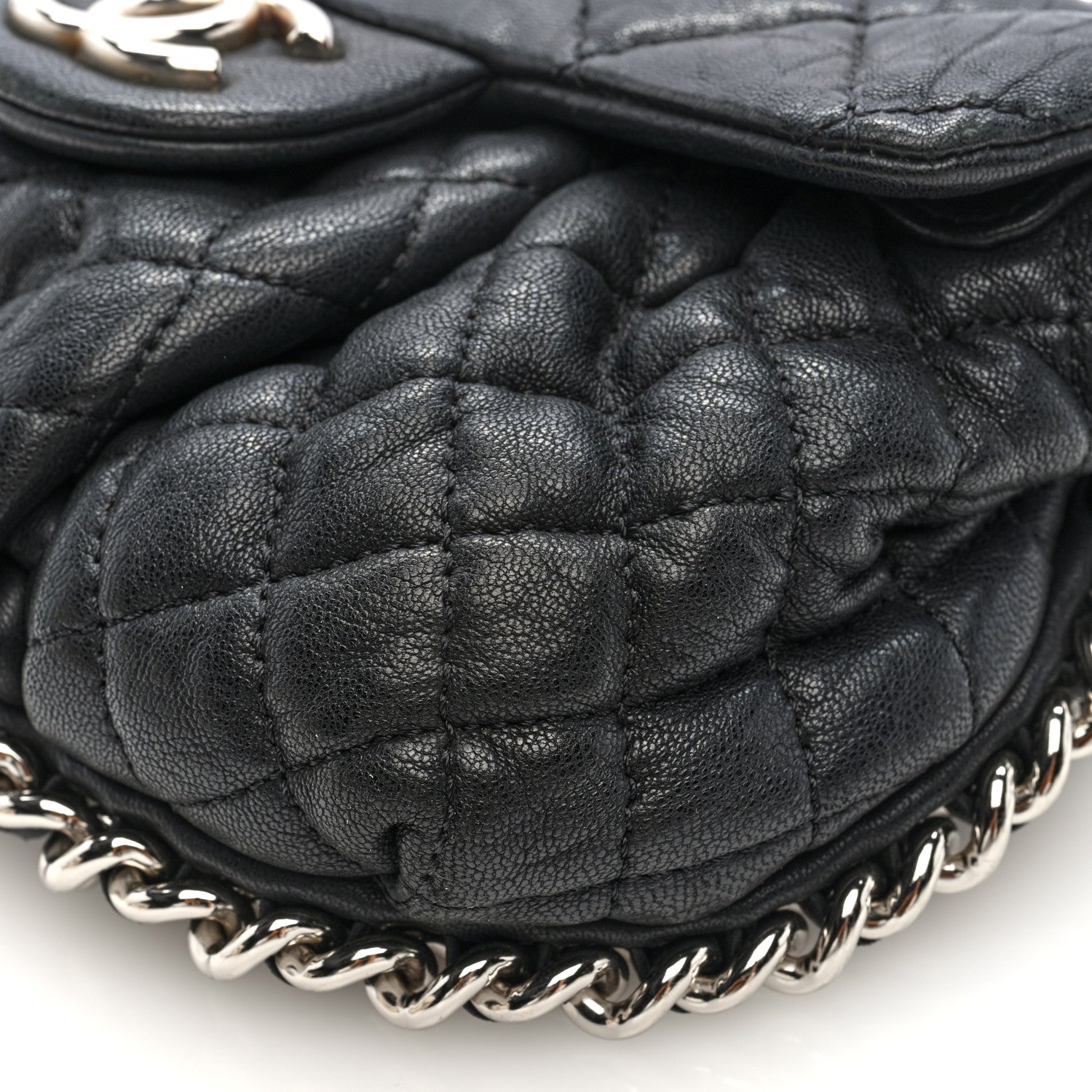 Chanel Washed Lambskin Quilted Mini Chain Around Flap Black 10 of 10