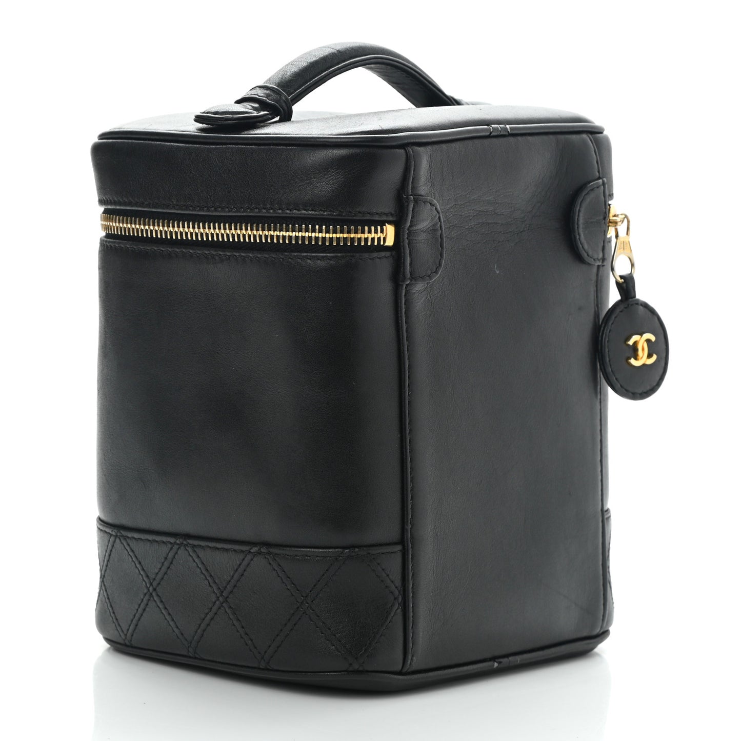 Lambskin Vanity Cosmetic Case Black