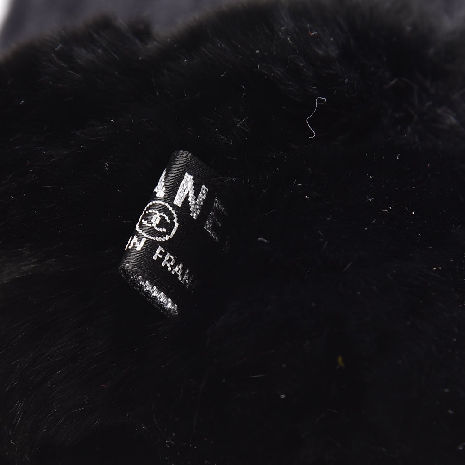 Chanel Orylag Rabbit Fur Lambskin Fingerless Gloves 7 Black 3 of 4