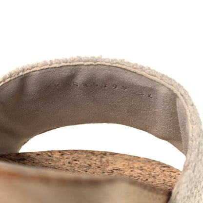 Chanel Tweed Cork CC Mule Sandal 36 White 6 of 10