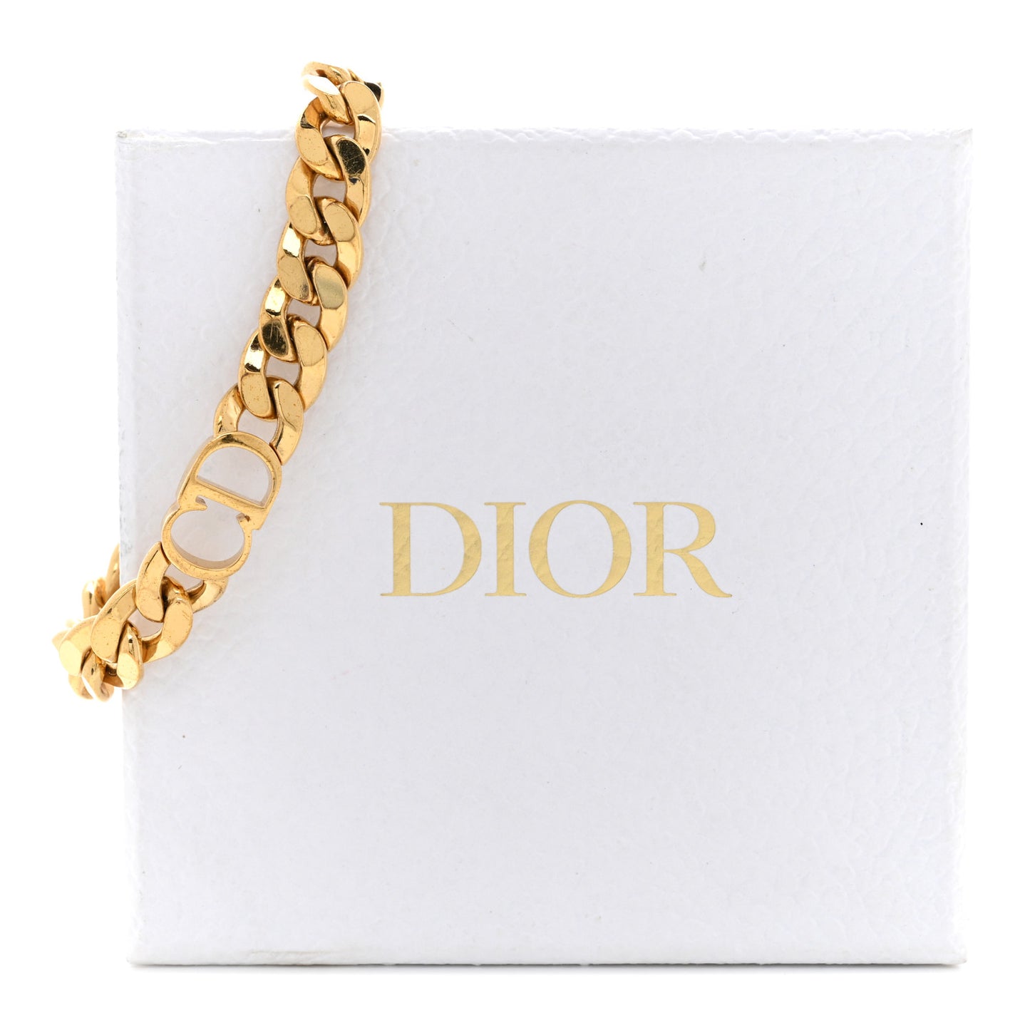 Brass CD Icon Chain Bracelet Gold