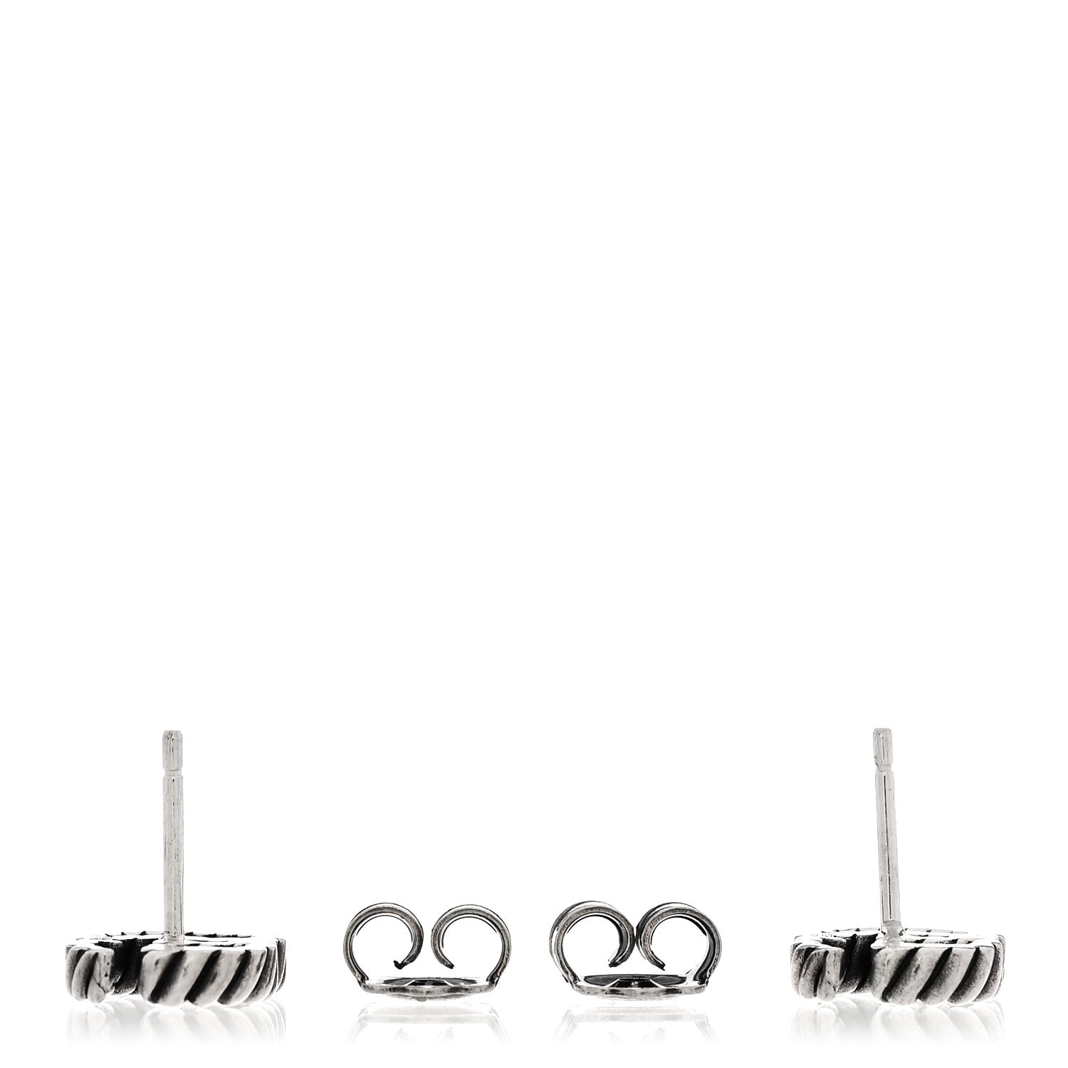 Gucci Sterling Silver Torchon Double G Earrings 3 of 4