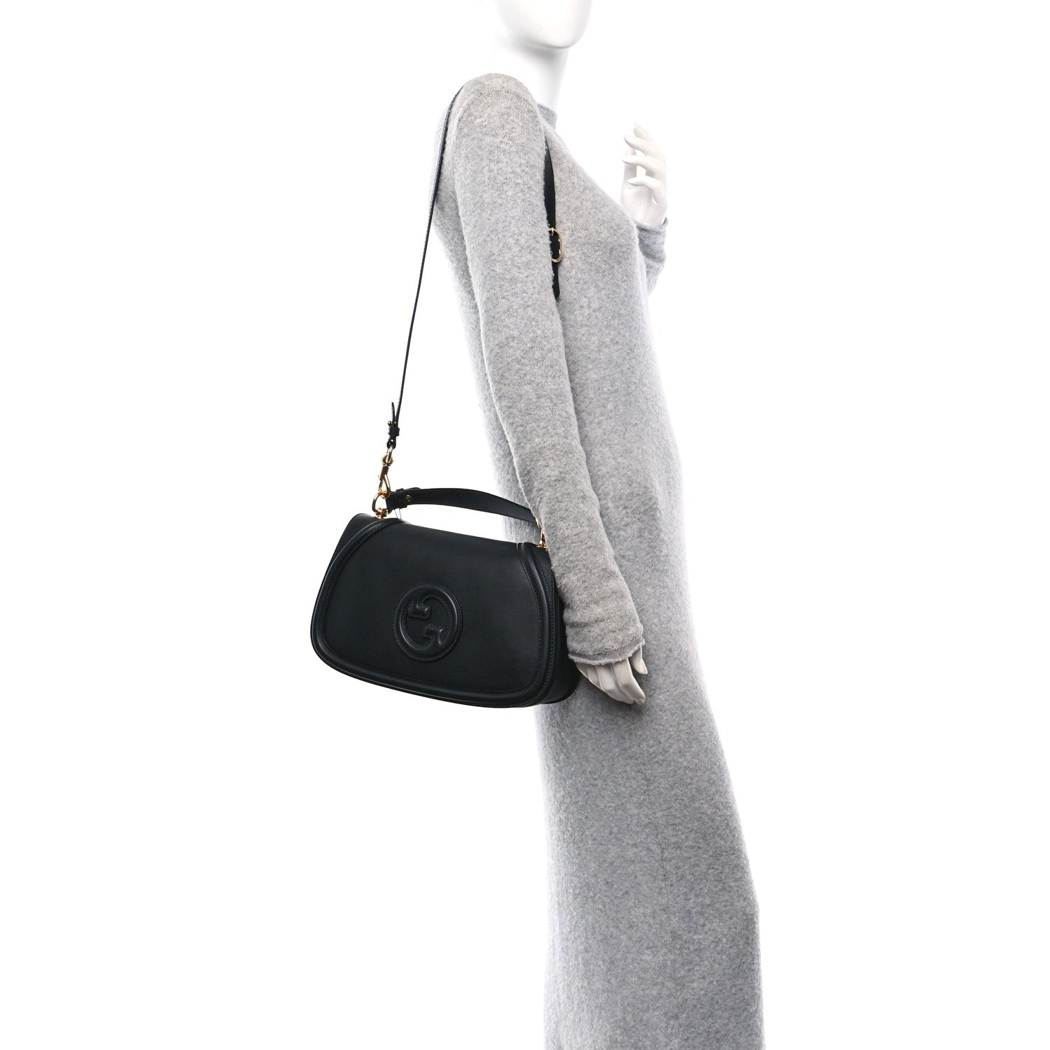 Gucci Calfskin Large Blondie Top Handle Bag Black 2 of 10