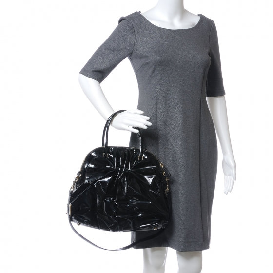 Patent Lacca Bon Bon Dome Bow Tote Black