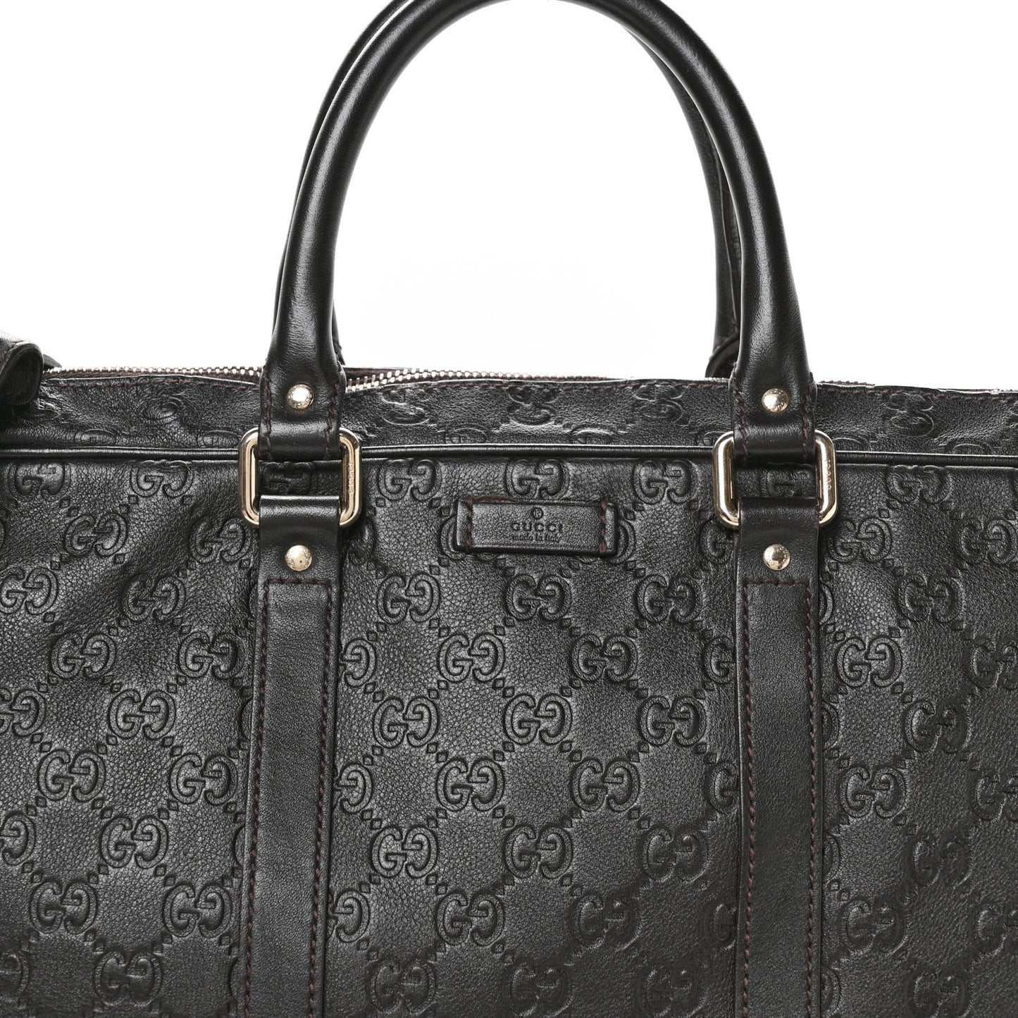 Guccissima Signature Briefcase Dark Brown
