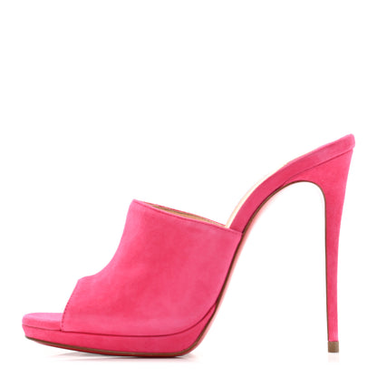 Christian Louboutin Suede Pigamule 120 Slide Sandals 36 Bangal Rose 1 of 8