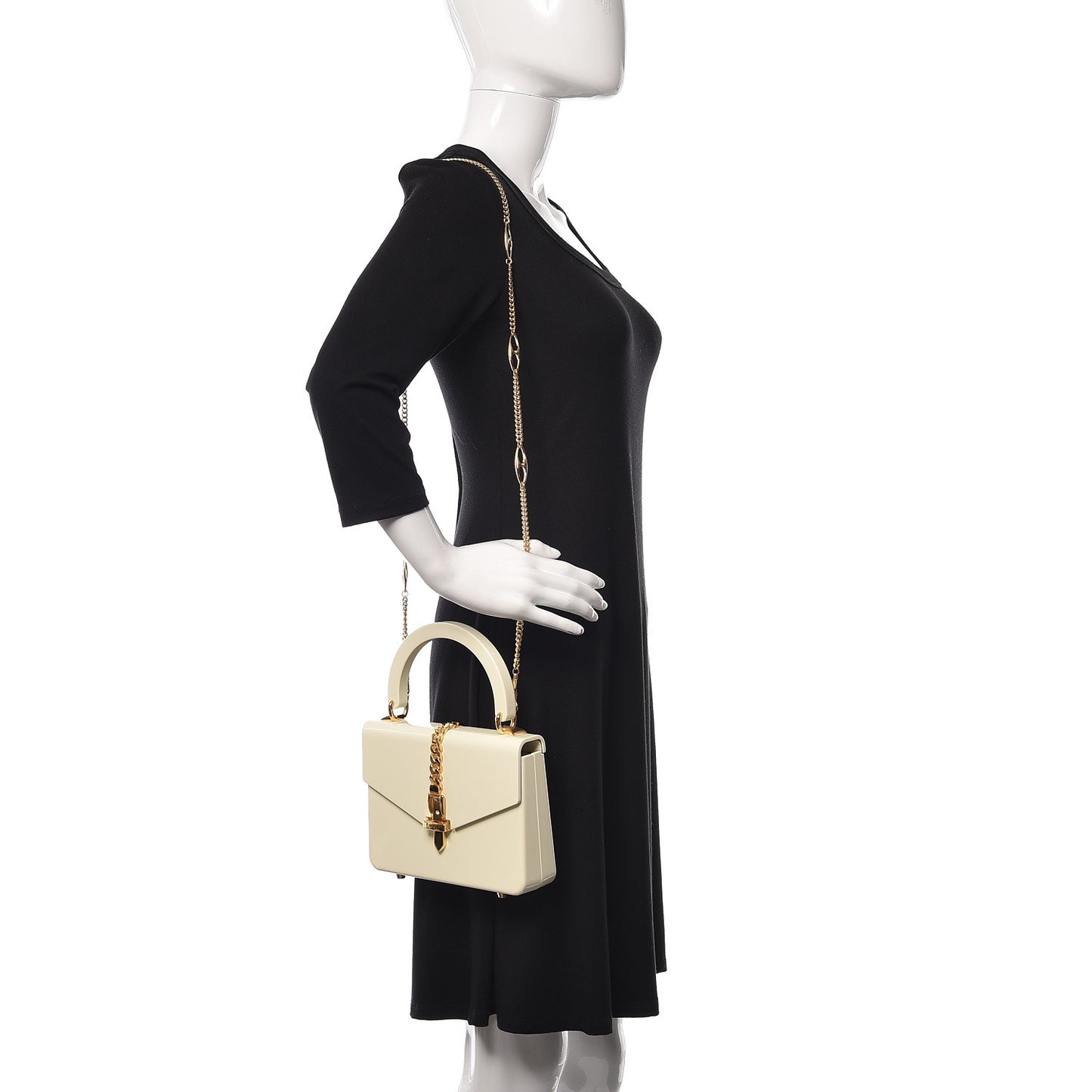 Plexiglass Mini Sylvie 1969 Top Handle Bag Ivory