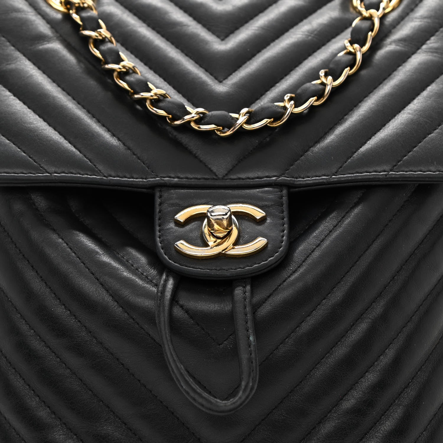 Chanel Calfskin Chevron Quilted Small Urban Spirit Backpack Black 8 of 11