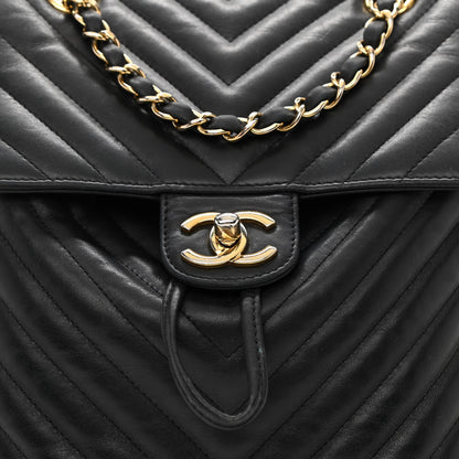 Chanel Calfskin Chevron Quilted Small Urban Spirit Backpack Black 8 of 11
