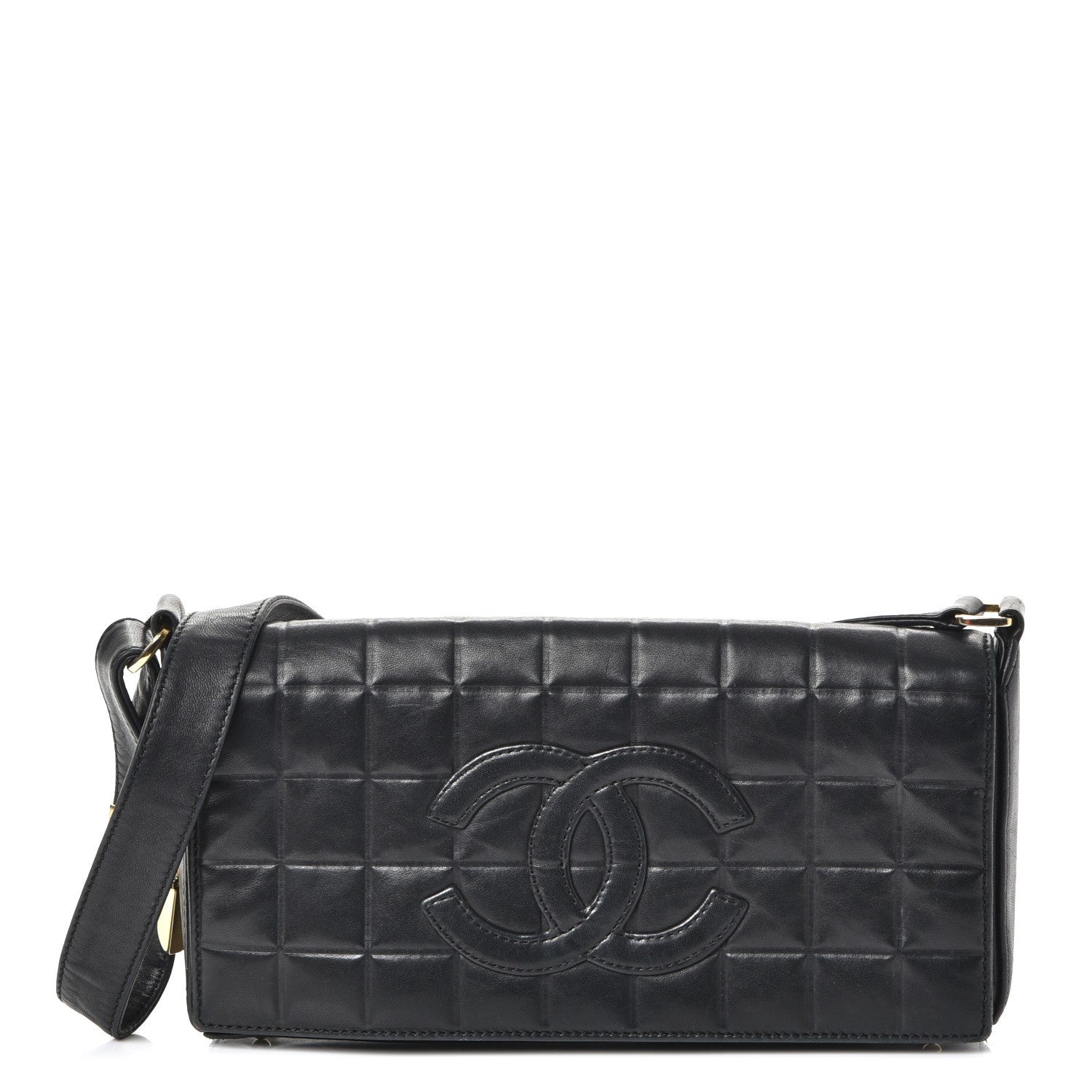 Chanel Lambskin Quilted CC Chocolate Bar Flap Black 1 of 7