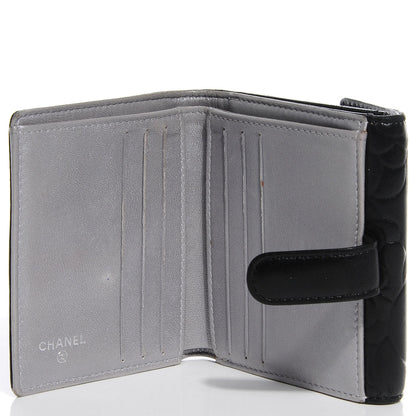 Chanel Lambskin Camellia French Wallet Black 5 of 7
