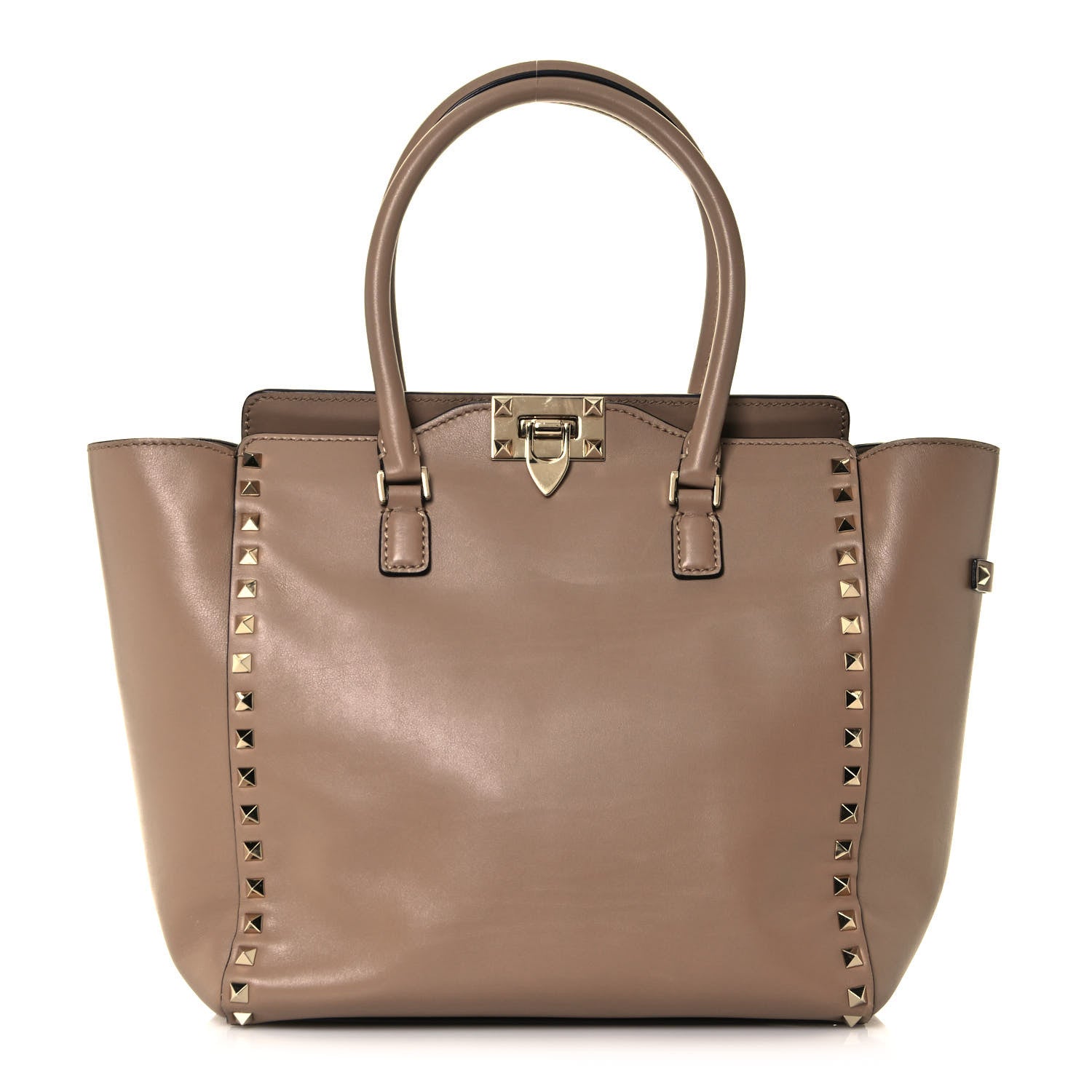 Valentino Garavani Vitello Rockstud Double Handle Tote Alpaca 1 of 17